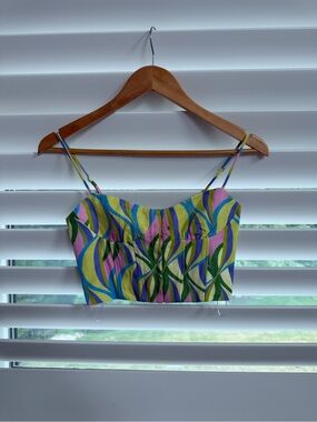 Women's Multi-Color Printed Crop Cami Top